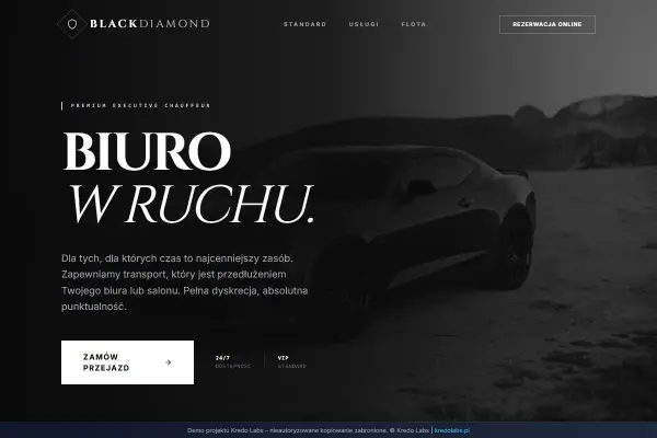 Black Diamond — koncepcja strony dla marek premium