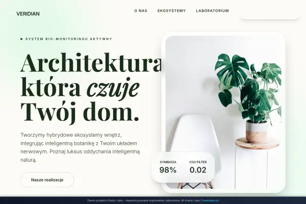 Neuro Botany — koncepcja strony dla produktów przyszłości