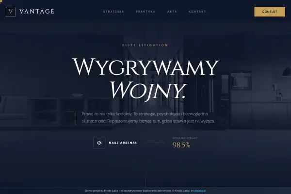Kancelaria Premium — koncepcja strony dla fintechu i prawa
