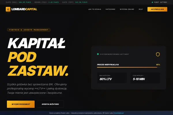 Lombard Capital — koncepcja strony dla marek premium