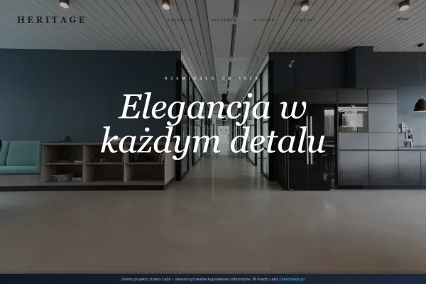 Heritage Atelier — koncepcja strony dla marek premium