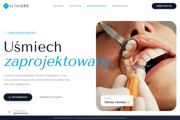Dental Pro — koncepcja strony dla beauty i zdrowia