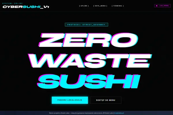Cyber Izakaya — koncepcja strony dla gastronomii