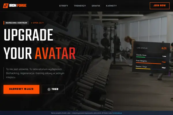 Bio Gym — koncepcja strony dla beauty i zdrowia