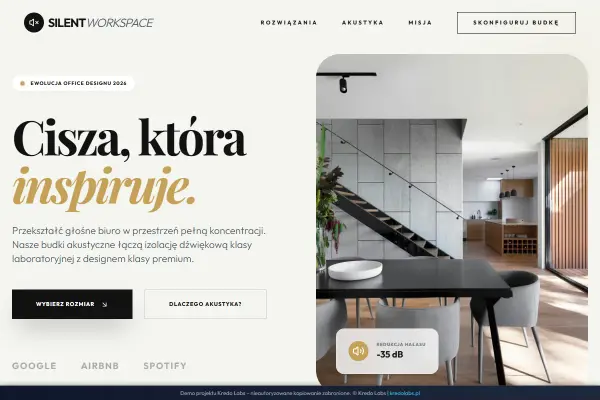 Silent Work — koncepcja strony dla technologii i AI