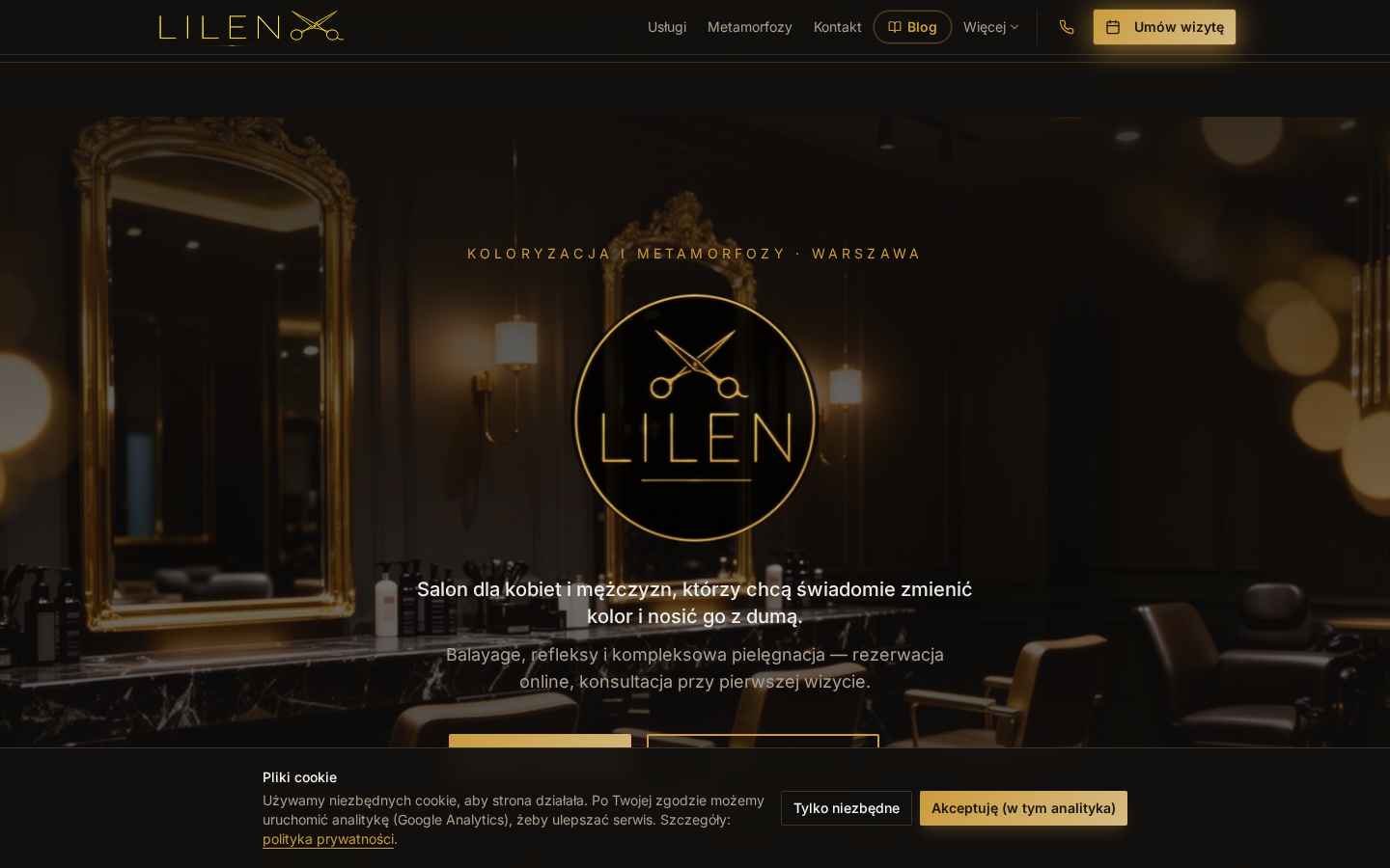 LILEN — Salon Fryzjerski — realizacja Kredo Labs (lilensalon.pl)